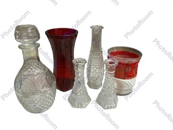 Glass Vases And Decanter