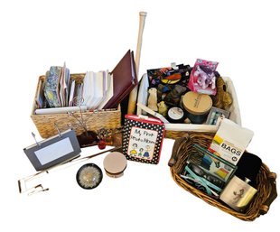 Baskets, Envelops, And Other Knick Knacks Lot