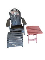 Highwood Adirondack Chair With Stool And Table #1