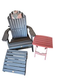 Highwood Adirondack Chair With Stool And Table #2