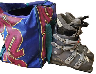 Saloman Performa Ski Boots With Retro Bag