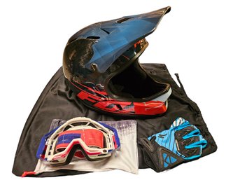 Fox Rampage Motocross Helmet With Goggles And Gloves