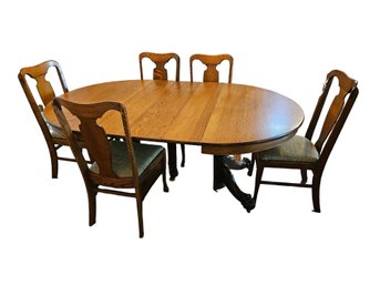 Vintage Convertable Oak Dining Room Table
