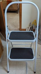 Household White Metal Step Ladder.