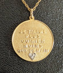 Vintage Merrin 14kt Gold Pendant With Diamonds Gram Weight 11.58