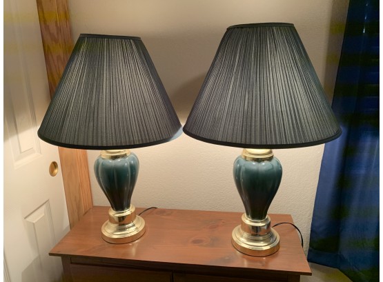 Pair Of Green Lamps