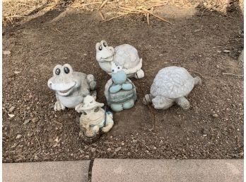 Turtle And Frog Garden Statues