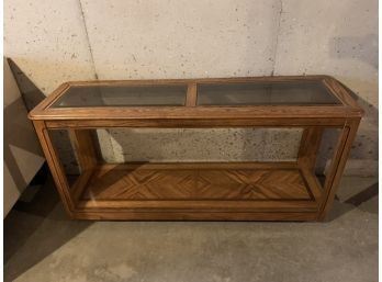 Wood Console With Glass Top