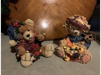 Fall And Winter Holiday Bear Statues