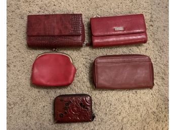 Red Wallets And Coin Purse