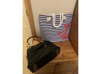 Striped Beach Bag And Purse