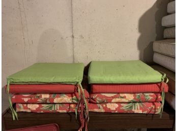 Outdoor Chair Cushions Red, Green, And Floral