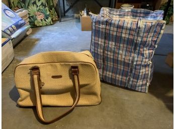 Large Plaid Bag And Tan Bag