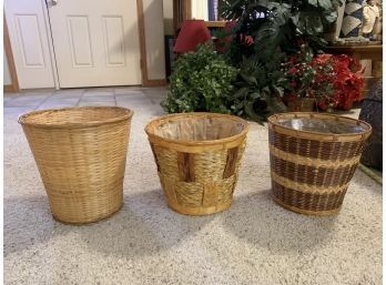 Woven Waste Basket Or Planters