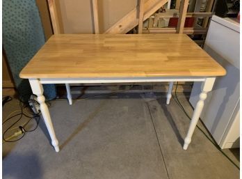 Wood Table With White Legs