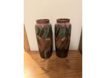 Pair Of Multi Colored Vases