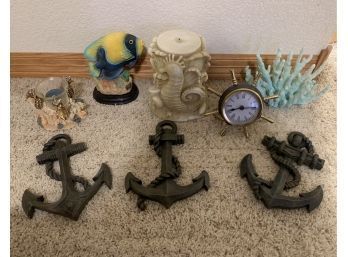 Beachy Decor Anchors, Clock , Candles And More