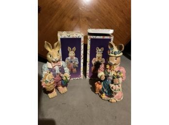 Bunny Statues In Original Boxes Easter Decor