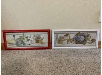 Beach Wall Decor Red And White Frames