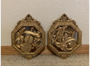 Vintage Homco Musical Instrument Wall Plaques