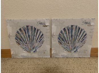 Interiors By Design Seashell Art Canvas Pair