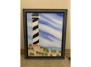 Lighthouse Painting Signed C Rogers 05