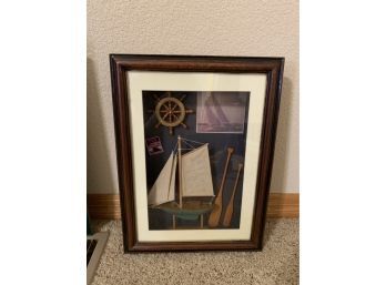 Sailboat, Oars, Wheel Shadow Box