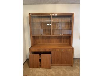 D-Scan Captain Line Mid Century Teak China Cabinet/Hutch