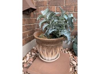 Flower Pot With Faux Plant