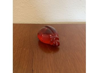 Red Glass Ladybug Paperweight