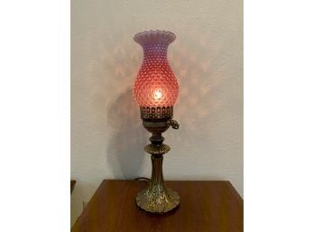 Fenton Cranberry Opalescent Hobnail Lamp