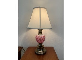 Fenton Cranberry Opalescent Coin Dot Lamp