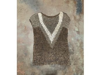 Woven Leather Pull Over Vest