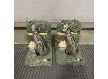 Bookends For The Golf And Book Lover