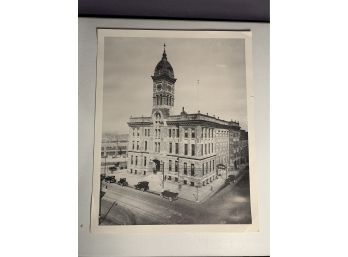 Large Early 1900s Photograph Of A City Hall Building