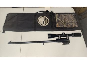 A Rossi A 243 Winchester Rifle Barrel With Burris 3x-9x 40mm Scope And Carrying Bag