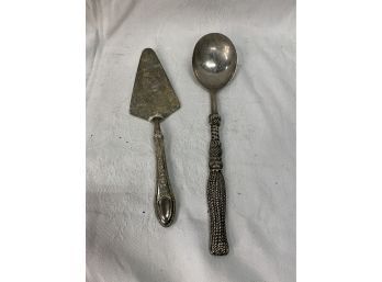 Serving Pieces - Cake Server And Silea Serving Spoon