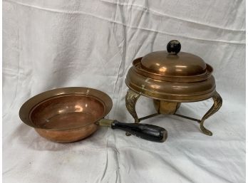 Copper Cookware With Candlelight Warmer