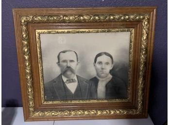 Framed Antique Print Of A Couple