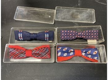 Vintage Bowties In Red, White, And Blue Patterns