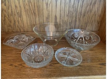 Glass Bowls And Divided Dish