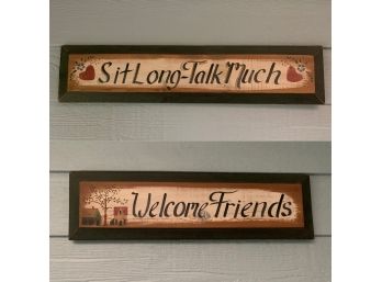 Welcoming Wood Wall Hanging Signs