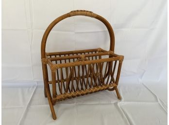 Vintage Rattan Bamboo Magazine Holder