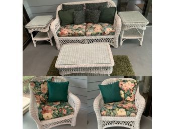 White Wicker Patio Set