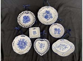 Blue And White Wall Hanging Decorative Plates