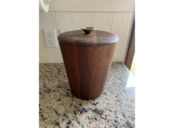 Mid Century Vermillion Walnut Ice Bucket