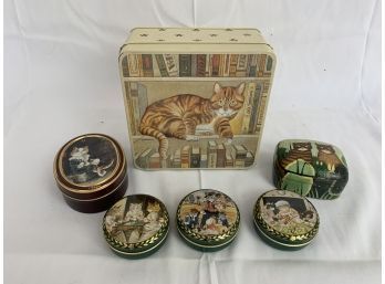 Cat Themed Tins And Box