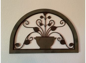 Metal Wall Hanging Semi Circle Potted Plant Decor