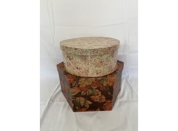 Hat Boxes - Autumn Floral And Pink Floral