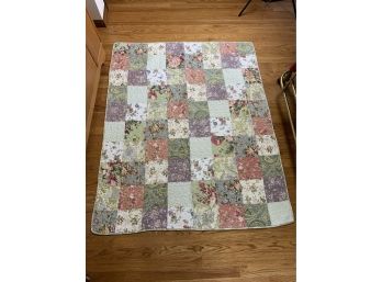 Quilted Reversible Floral Throw